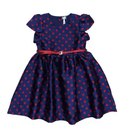 H by Hamleys Girls Navy Printed Dress with Belt-image-12