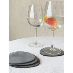 Muun Home Brown Marble Frosted Glass Coasters - Set of 4 image 3