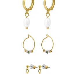 Accessorize London Z Real Gold Plated Pearl Earring image 4