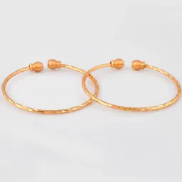 VOJ Stainless Steel Gold-plated Bangle Set (Pack of 2) for Women image 4