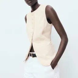 MANGO Single-Breasted Regular Fit Waistcoat image 5