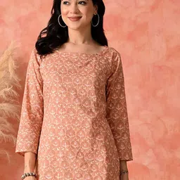 HARIKS Women Printed Round Neck Top With Palazzos Co-Ords-image-15