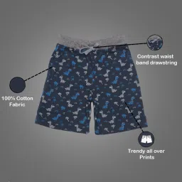 Dollar Boys Navy & Orange Printed Bermuda (Pack Of 2) image 4