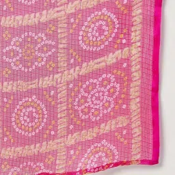 Inweave Pink Cotton Printed Dupatta image 4