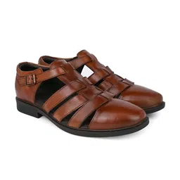 House of Pataudi Men Leather Fisherman Sandals-image-46