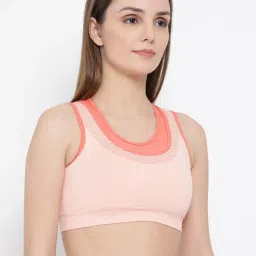Clovia Peach Racerback Sports Bra image 4