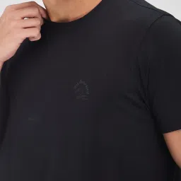 Spykar Black Slim Fit T-Shirt image 4