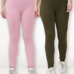 Gracit Pink & Green Solid Tights (Pack of 2)-image-63