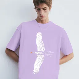 MaverIQ Graphic Printed Drop-Shoulder Sleeves Oversized Cotton T-shirt-image-8