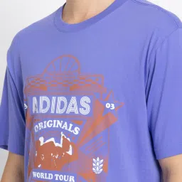 Adidas Blue 100% Cotton Regular Printed  T-Shirt image 4