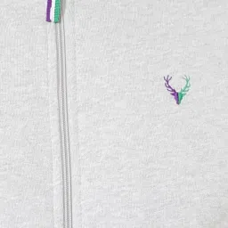 Allen Solly Grey Cotton Regular Fit Colour Block Sweatshirt image 4