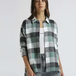 Pepe Jeans Green Cotton Chequered Shirt image 4