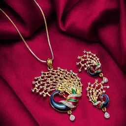 Anouk Gold-Plated Cubic Zirconia Stone-Studded & Beaded Jewellery Set-picture-24