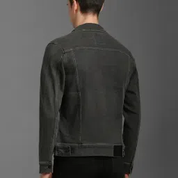 Louis Philippe Grey Cotton Slim Fit Denim Jacket image 2