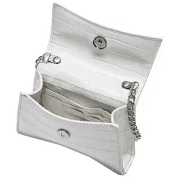 Miraggio White Textured Small Sling Handbag image 4