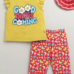 Bumzee Girls Pink Cotton Printed Top and Pant-image-71