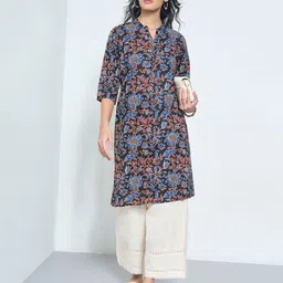 RANGMANCH BY PANTALOONS Women Paisley Printed Thread Work Kurta-picture-27