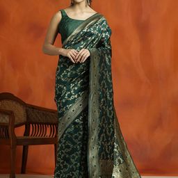 SHADOW & SAINING Woven Design Zari Silk Blend Banarasi Saree-picture-22