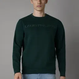 Louis Philippe Green Cotton Regular Fit Logo Printed Sweatshirt-picture-41