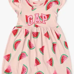 GAP Girls Pink Cotton Printed Dress-image-24