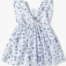 GAP Girls White Cotton Printed Dress image 2
