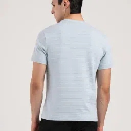 Red Tape Light Blue Regular Fit Striped T-Shirt image 4