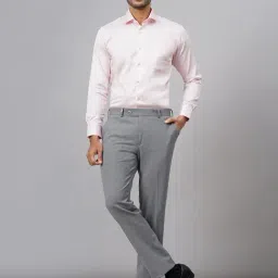 JB Studio Light Grey Rayon Slim Fit Trousers image 2