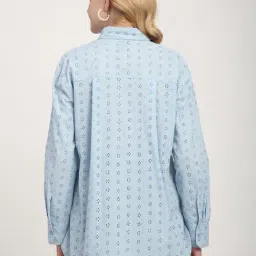 R&B Light Blue Cotton Shirt image 2