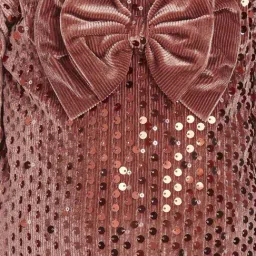 Peppermint Girls Rust Embellished Full Sleeves Dress image 5