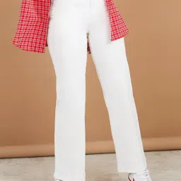 Styli White Cotton Straight Fit High Rise Jeans-image-54