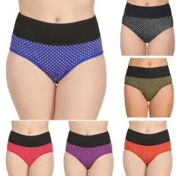 AROUSY Blue & Purple Cotton Printed Hipster Panties - Pack Of 6-picture-47