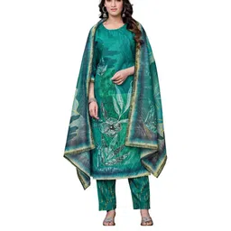 PARVOTSAV Sea Green Cotton Blend Kurta Sets-picture-40