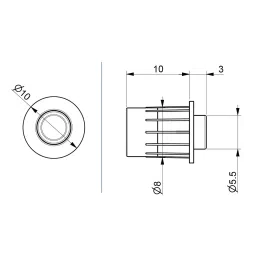 Ebco Cabinet Door Buffer Grey Finish, Size Ø 8 X 3 mm for Furniture, CDB2 image 3