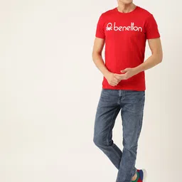 United Colors of Benetton Men Navy Slim Tapered Fit Mid-Rise Acid Washed Stretchable Jeans image 4