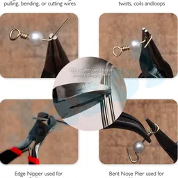 jasol Jewelry Making Pliers Set, 5 Pieces, Professional Tool Kit with Needle Nose, Chain Nose, Round Bent Pliers, Wire Cutter, Black image 4