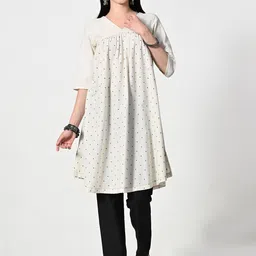 AMBI Geometric Printed V-Neck Kurta-picture-25