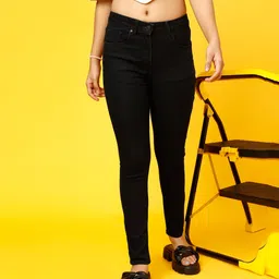 Tales & Stories Skinny Fit Solid Jeans - Black-picture-22