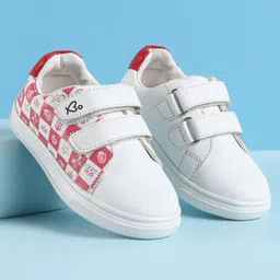Babyoye Casual Shoes with Velcro Closure Sea Life Theme Print - Red & White-picture-16