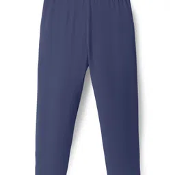 Babyhug Cotton Lycra Full Length Skinny Fit Solid Leggings with Stretch - Navy image 2