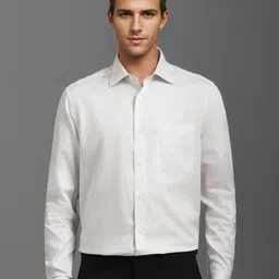 Louis Philippe Men Classic Cutaway Collar Floral Printed Cotton Formal Shirt-picture-34