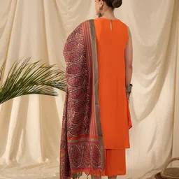 InWeave Women Regular Kurta with Palazzos & With Dupatta image 4