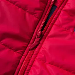 Pine Kids Woven Sleeveless Solid Hooded Padded Jacket - Red image 4