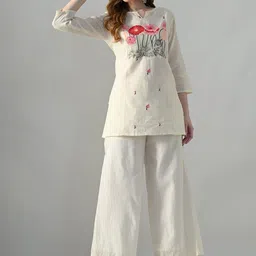 KALINI Women Embroidered Tunic & Palazzos-picture-15