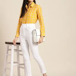 Hancock Yellow Cotton Checks Shirt image 4