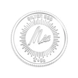 Mia by Tanishq Lotus 999 5gm Silver Coin-image-0