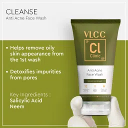 VLCC Clinic Anti Acne Face Wash & ProBright Macrofilm Clay Mask Combo image 4