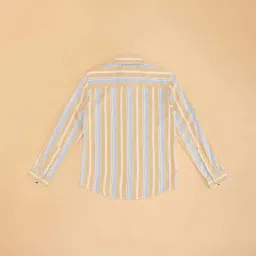 Pantaloons Junior Boys Yellow & Blue Cotton Striped Full Sleeves Shirts image 4
