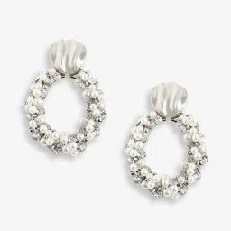 SOHI Silver Plated Party Designer Stone Drop Earring For Women image 4