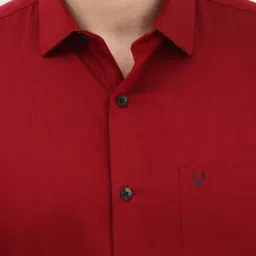 Allen Solly Maroon Slim Fit Texture Shirt image 4