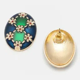 Sohi Gold Plated Party Designer Stone Stud Earrings image 4